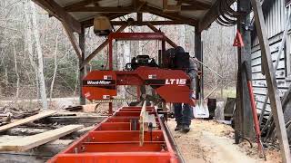 Sawing 3 Poplar Edging Slabs to make 3 Boards 122923 [upl. by Akirat90]