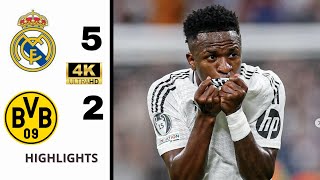 Remontada  Real Madrid vs Borussia Dortmund 5  2 UCL 202425  Vinicius hat trick  viniciusjr [upl. by Sprage]