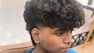 mullet Haircut Tutorial curly hair  how to style a mullet whith curly hair  tranding haircut 💈 [upl. by Aisorbma]