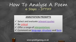 How To Analyse A Poem [upl. by Stevy]