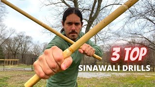 BEST 3 Sinawali Double Stick Drills  Kali Escrima Arnis  Filipino Stick Fighting [upl. by Adabel]