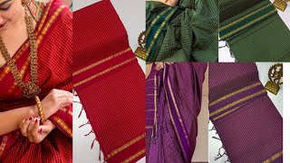 Diwali collection 🏵premium quality 🌻 Arani checked cotton sarees ☎️8695184334 [upl. by Immac]