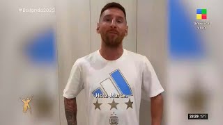 El saludo de Leo Messi a Marcelo Tinelli a un año de ser campeones del mundo en Qatar 2022 [upl. by Lamp]