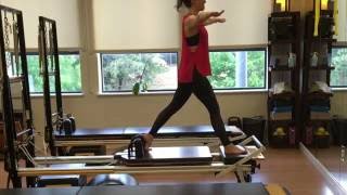 STOTT Pilates Reverse Lunges on the Reformer [upl. by Rotciv]