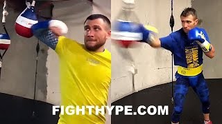 LOMACHENKO PERFECTING MATRIX MOVES DROPPIN BOWS ON SPEED BAG IN CAMP FOR JORGE LINARES CLASH [upl. by Gemoets]