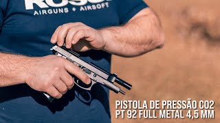 Review completo Pistola de pressão CO2 KWC PT92 45 mm [upl. by Htieh192]