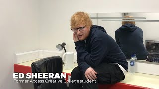 Ed Sheeran speaking to Access Creative College students in Norwich [upl. by Ellenig]