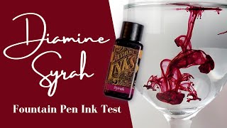 Diamine Syrah Ink Test • Fountain Pen Ink Review [upl. by Nirok]