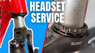 MTB HEADSET QUICK SERVICE  How to fix Heavy handlebar turning [upl. by Kelton900]