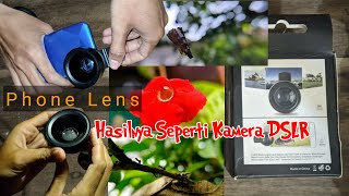 UNBOXING LENSA KAMERA HANDPHONE  045X PHONE LENS SUPER WIDE ANGLE  MACRO LENS 37mm 045 49UV [upl. by Monie]