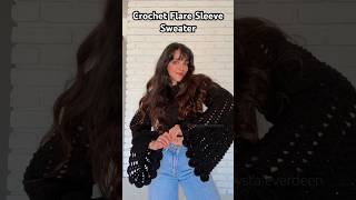 Crochet Flare Sleeve Sweater  Crochet Tutorial on my channel Krystal Everdeen [upl. by Yarazed]