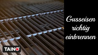 Wie brennt man Gusseisen richtig ein TAINO GrillmeisterWissen  Gasgrill BLACK PLATINUM 42 [upl. by Ullund]