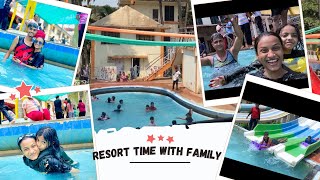 vlog23 Mi Ani aryan gelo 1st time family sobt resort la🏝️🌊 full masti ampenjoyment 😍  kamble pooja [upl. by Omlesna]