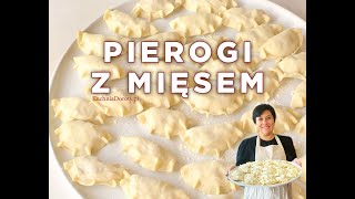 Pierogi z Mięsem i rewelacyjne ciasto na pierogi bez jajek  co zrobić z mięsem z zupy [upl. by Newell]