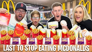 Last to STOP Eating MCDONALDS Wins £100  Challenge VS The3Halls [upl. by Gabie264]