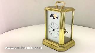 Hermle Polished Brass Carriage Clock In Glass [upl. by Nitsirhc612]