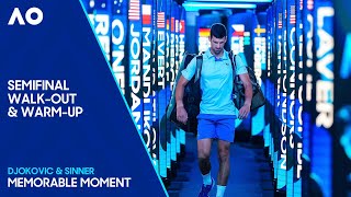 Djokovic v Sinner  Semifinal WalkOut amp WarmUp  Australian Open 2024 [upl. by Woodcock]