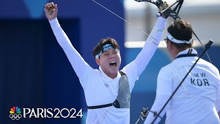 South Korea continues archery REIGN with mens team gold over France  Paris Olympics  NBC Sports [upl. by Henryk628]