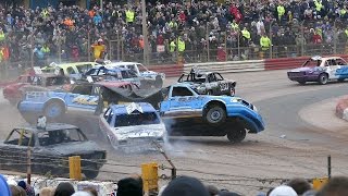 Banger Racing Arena Essex Firecracker XXV Plus Reliant Robin Bangers 6112016 [upl. by Baerl]