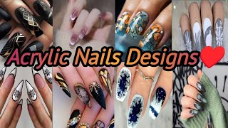 acrylic nails designs press on nails long nails acrylic unique nail designs [upl. by Siednarb]