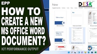 HOW TO CREATE A NEW MICROSOFT OFFICE WORD DOCUMENT [upl. by Armil]