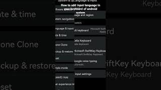 How to add input language in your keyboard of android system [upl. by Mannos]