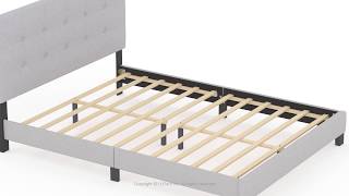 Furinno Laval Button Tufted Bed Frame 12PC Slat Style FB17020QGL [upl. by Nathanoj]