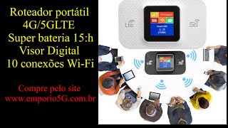 Configuração do chip no roteador portátil 4G5G e nova senha  nome da rede [upl. by Rahmann]