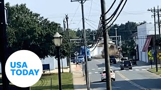 Train crashes into 18wheeler stuck on railroad tracks  USA TODAY [upl. by Rehtae639]