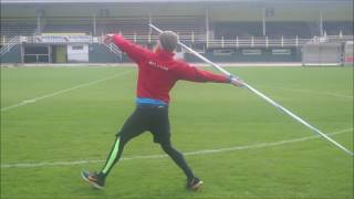 Javelin technique workouts drills Timothy Herman 14 avril 2017 [upl. by Enamrahs]