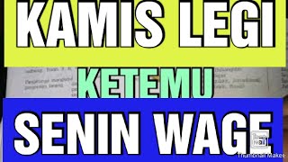 WETON JODOH KAMIS LEGI DAN SENIN WAGE [upl. by Manwell736]