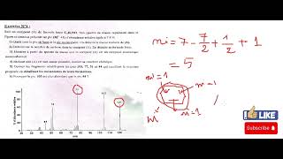 correction exercice 1  examen Spectrométrie de masse 2024 part 2 [upl. by Andri]