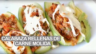 CALABACITAS RELLENAS DE CARNE MOLIDA RECETA FÁCIL RÁPIDA Y SALUDABLE [upl. by Johny]