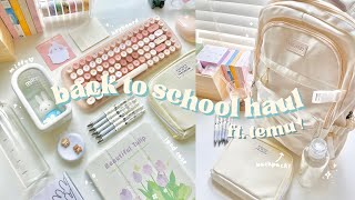 aesthetic back to school haul ft temu 🌷 backpack cute stationery miffy keyboard and more [upl. by Bruno]