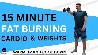 15 Minute FAT BURNING Workout Over 50 NO REPEAT Cardio And Weights [upl. by Scotty]