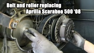 Aprilia Scarabeo 500 maintenance Part 3  Belt and rollers [upl. by Lemcke]