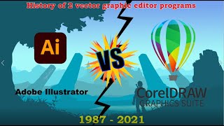 Corel Draw VS Adobe Illustrator Version history 19872021 [upl. by Frymire418]