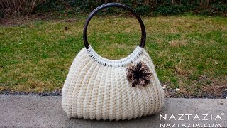 HOW to CROCHET SAVVY HANDBAG  DIY Tutorial for Easy Bag Purse Tote [upl. by Golda]