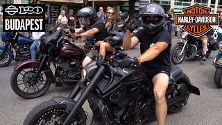 Thousands of bikes on the HarleyDavidson parade  HD120 Budapest 4K [upl. by Nauh580]