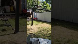 Backyard makeover on a budget  building a Sunjoy DIY metal gazebo shorts backyard gazebo [upl. by Latsyc]