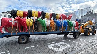 Farmers protest in Brussels demanding fair milk prices [upl. by Ayala841]