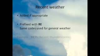 How to read a Meteorological Aerodrome Report METAR [upl. by Gregson]