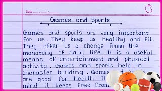 Importance of Games and Sports Essay in English  Games and Sports Essay writing [upl. by Neicul898]