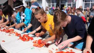 Fishermens Festival 2013 Lobster eating competition [upl. by Drwde391]