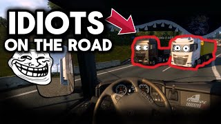 IDIOTS on the road 15  Multiplayer TMP  Funny moments in Euro Truck Simulator 2 best of ETS2 [upl. by Aikkin242]