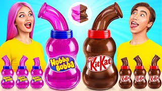 Bubble Gum vs Chocolate Food Challenge  Funny Moments by Multi DO Challenge [upl. by Valaree]