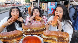 Triple Cheese Paneer Hot Dog Challenge in Delhi  Indian Street Food Challenge  Food Challenge [upl. by Enutrof]