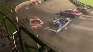 National saloon stockcar final  Cowdenbeath racewall 20424 [upl. by Yelrehs]