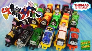 Thomas MINI trains DC Super Friends Superheroes  Thomas amp Friends Batman Superman toys videos [upl. by Ynnus]