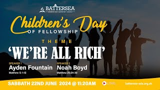 Sabbath 22nd June 2024  We are all Rich  Bro Ayden Fountain and Bro Noah Boyd [upl. by Anniram]